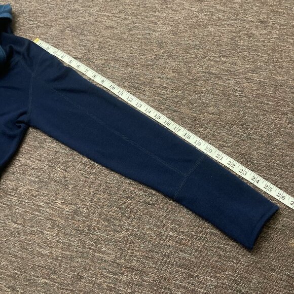 Women's Ibex Blue Dyad Cowl Neck Pullover Merino Wool Sweater Sweatshirt Sz M - Picture 9 of 9